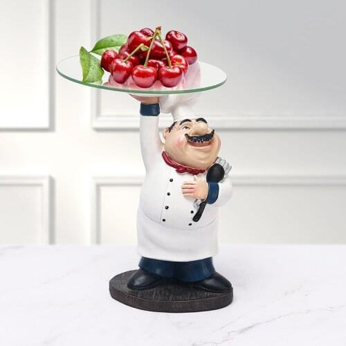 European Resin Crafts Sculpture Decoration Chef Fruit Tray Home Decoration Fruit Plate