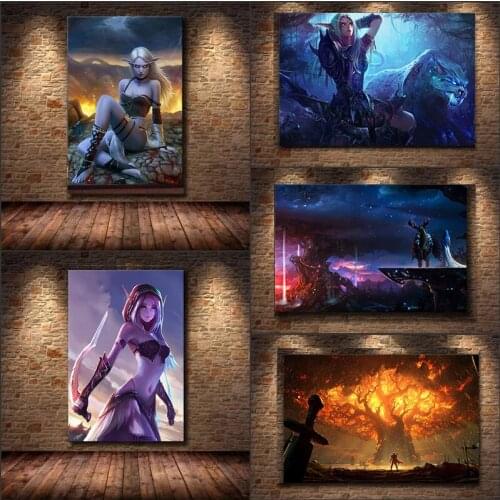 HD Print World of Warcraft 8.0 Map Canvas Canvas Painting Wall Art Pictures Posters and Prints Living Room Home Decoration