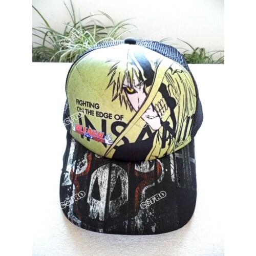 Bleach Kurosaki ichigo Anime Sun Cap Casual Outdoor Peaked Adjustable Mesh Hat for Men or Women