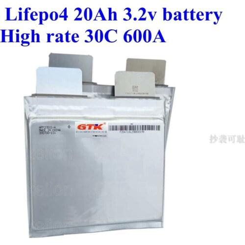 Lifepo4 3.2v 20Ah High Rate 30C 600A battery cells prismatic cells bag original A cell 123 Car starter starting power App20Du1