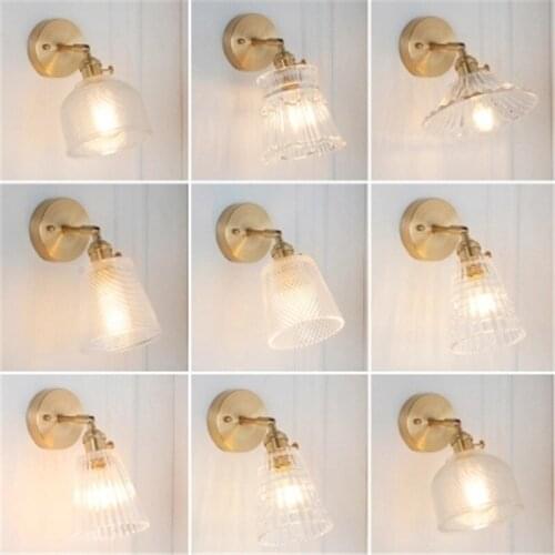 Loft Adjust Copper Wall Sconce Edison Industrial Vintage LED Wall Light For Home Decor Lighting Bedside Wall Lamp Glass Fixture