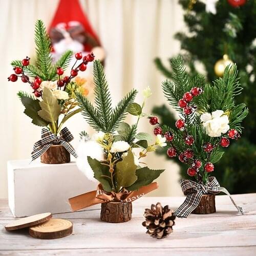 Mini Wood Christmas Tree Ornaments Window Christmas Tree Table Small Christmas Tree Decorations Fake Pine Trees \Xmas Trees