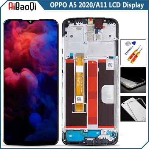 Original For OPPO A5 2020 CPH1931 LCD Display Screen Touch Digitizer Assembly For 6.5 inch OPPO A11 With Frame Replace