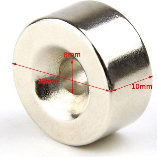 20mm x 10mm Magnet Rare Earth Neodymium N35 Strong Round Disc Multi-purpose Ring Magnet Hole 6mm