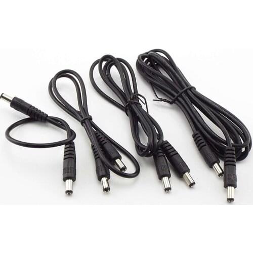 DC Power cable Plug 5.5 x 2.1mm Male To 5.5 x 2.1mm Male CCTV Adapter Connector Cable 12V Power Extension Cords 0.5m/1M/2M B4