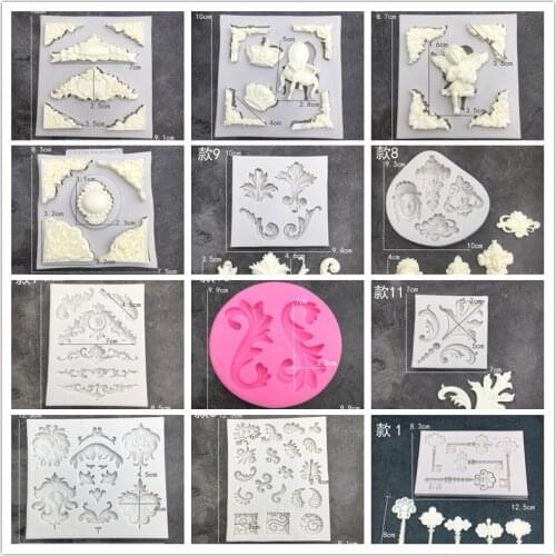 European style flip chip silicone mold cake side relief relief Baroque pattern dry Perth mold cake decoration WMJ-872