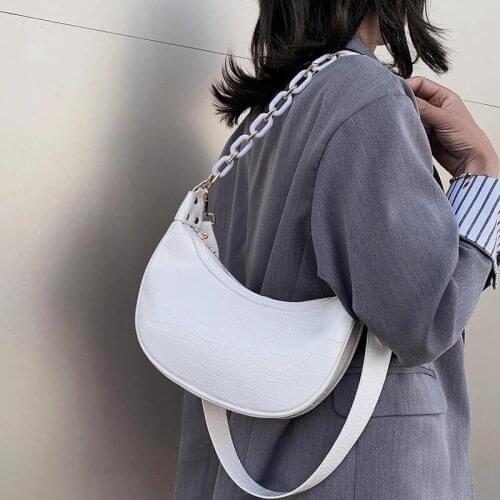 Shoulder Bag Underarm Designer Bag Women Bag Baguette Handbag Purse Chain All-match Fashion 2021 New Dumplings Zipper PU Leather