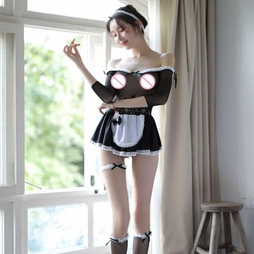 Super Seductive Maid Costumes Skirt Apron Sexy Role Play Club Fancy Dress Exotic Lovely Suits Women Transparent Sexual Lingerie