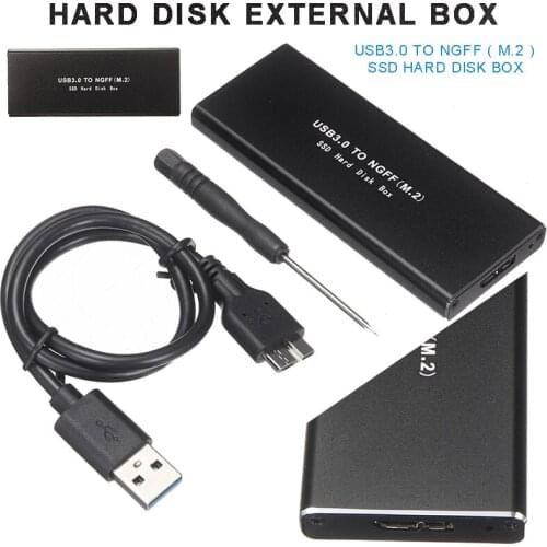 POHIKS 1pc USB 3.0 to M.2/NGFF Solid State Hard Disk Case Durable SATA External SSD Enclosure Reader Adapter