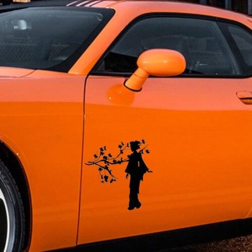 PLAY COOL Geisha Japanese Girl Sakura Tree Branch Japan Car Sticker Automobiles Motorcycles Exterior Accessories Vinyl Decals
