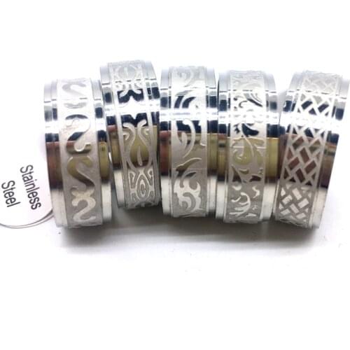 MixMax 36PCs Top Etched Men Women Stainless Steel Jewelry Rings Wholesale Lot Brand New Mix Styles