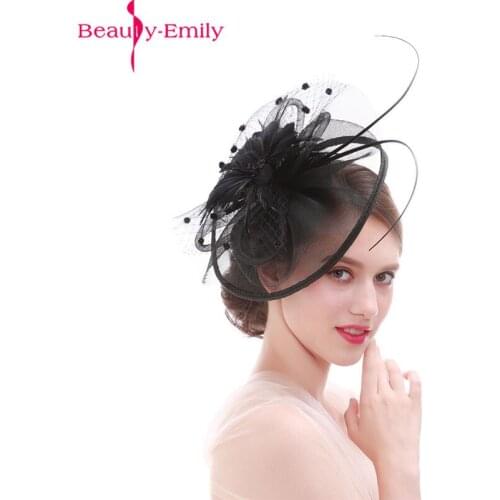 Beauty Emily Women Fashion Hat Hair Clip Fashion Cocktail Wedding Party Bridal Head Decoration Many Colors Available