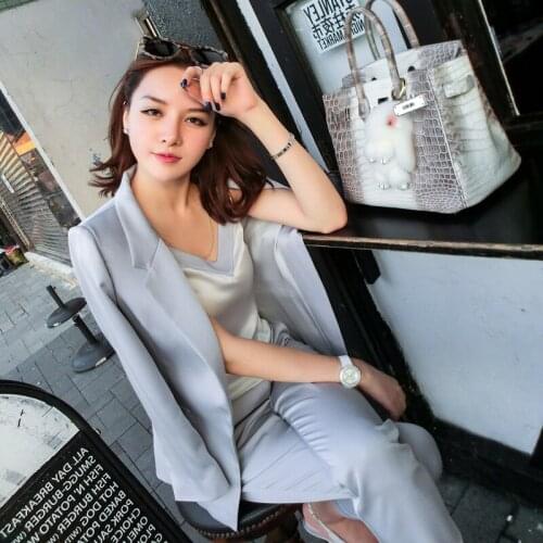 New Women Korean temperament piece fitted suit professional ladies summer fashion trend two piece set TB070
