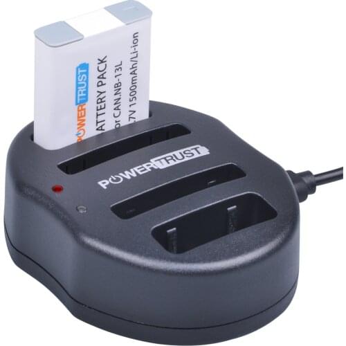 1Pcs 1500mAh NB-13L NB 13L NB13L Battery + Dual USB Charger for Canon PowerShot G5 X G5X G7 X Mark II G7X G9 X G9X SX720 HS