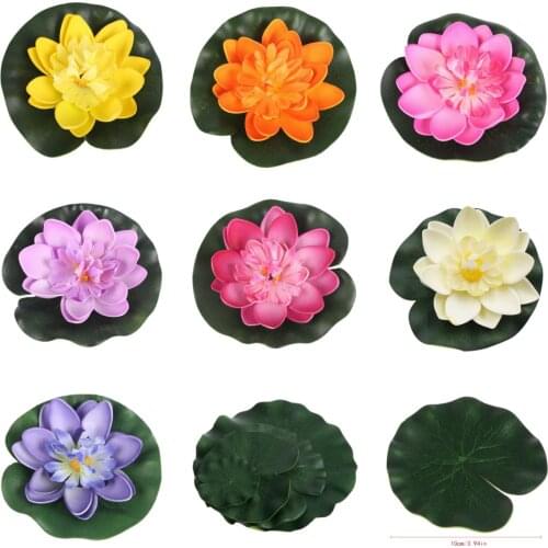 1 PCS 10cm Floating Lotus Artificial Flower Wedding Home Party Decorations DIY Water Lily Mariage Fake Plants Pool Pond DecorNEW
