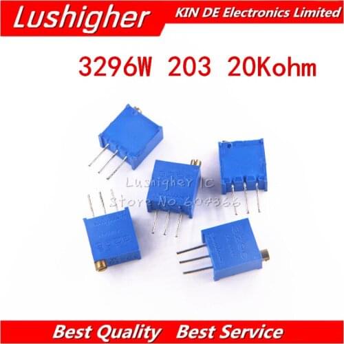10pcs 3296W-1-203LF 3296W 203 20K Ohm 3296W-1-203 3296W-203 W203 Trimpot Trimmer Potentiometer