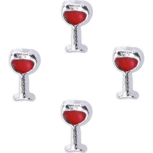 20Pcs/Lot F98 Red Wine Glass FLoating Charms Making Memory Glass Locket Handmade Jewelry