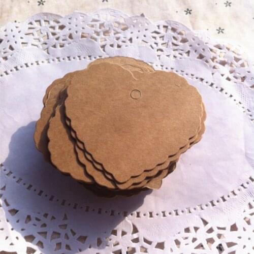 500PCS 65X60mm heart blank tags, Kraft Paper Hang Tags,Price Labels,/ Clothing tag