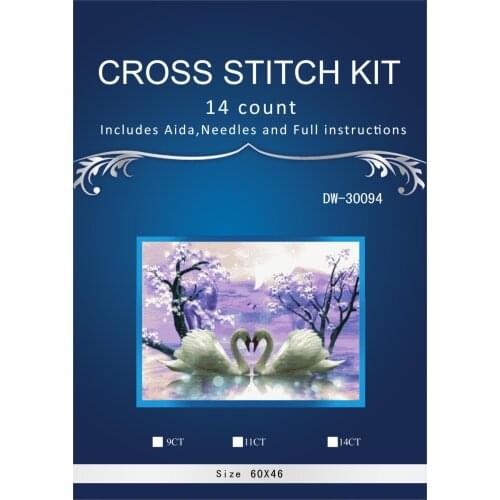 60-47 two swans chinese Stitch DIY 14CT similar DMC Cross Stitch,Sets For Embroidery Kits Counted Cross-Stitching