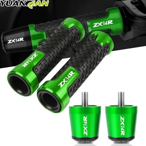 7/8" 22MM Motorcycle Handlebar grips & handle bar ends hand cap For KAWASAKI ZX-14R ZX14R ZX14 R 2005-2019 2006 2007 2008 2009
