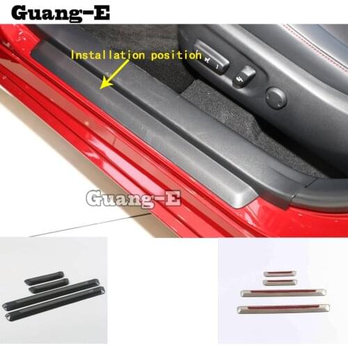 Car Sticker Ornament Pedal Door Scuff Plate Cover Outside External Threshold Trim Frame 4pcs For Lexus CT CT200h 2019 2020 2021