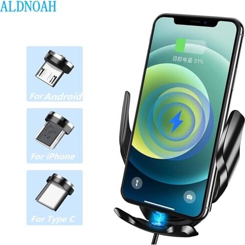 15W Automatic Clamping Car Wireless Charger For iPhone 12 11 Xs Samsung Huawei Infrared Induction Qi Fast Wireless Charger Car