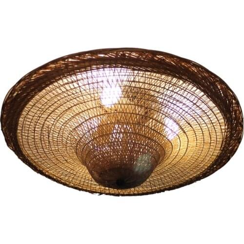Bamboo Ceiling light Southeast Asian restaurant cafe bar personality hat hats farm Kellogg Hot pot shop ceiling lamps ya819
