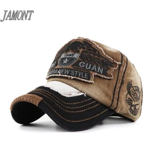 JAMONT Do Old Washed Cotton Baseball Cap Men Women Children Eagle Embroidery Parent-child Caps Vintage Fashion Snapback Hat bone