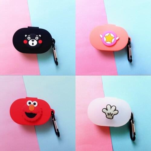 Cartoon Earphone Case With Hook For Xiaomi Redmi AirDots 2019 New Case Cover Wireless Bluetooth Earphone Cases Soft TPU Shell