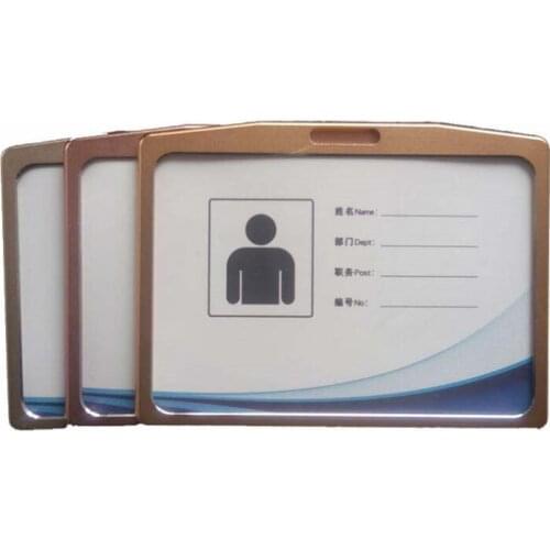 2020 Aluminum Alloy Work Name Card Holders Business Work Card ID Badge Lanyard Holder Hot Vertical Metal ID Business Case