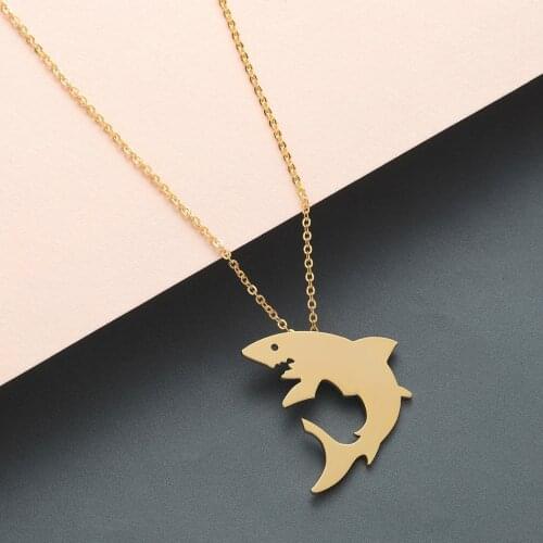 Chandler Shark Choker Silhouette Pendant Necklaces For Women Shark Fish Pendant Ocean Necklace & Pendants Party Accessories
