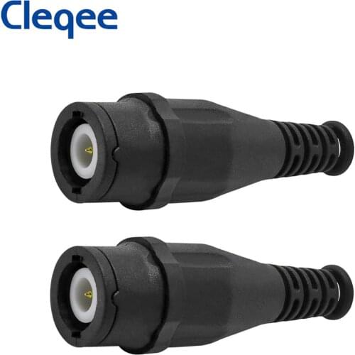 Cleqee P7001 2PCS BNC Male Plug Connector Protective Shell Gold-plated Solder Joint Adapters