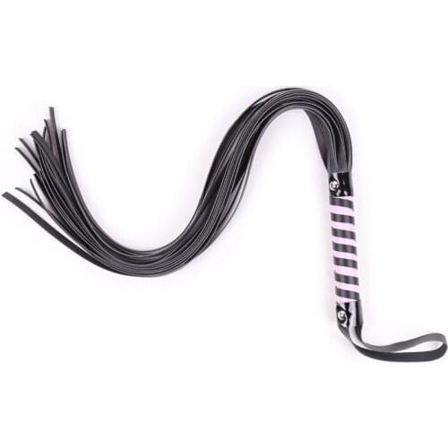 55cm Leather Whip Flogger Sex Game Adult Sex Toys Bondage Gear Bondage Restraints PU Leather Spanking Paddle Long Whip