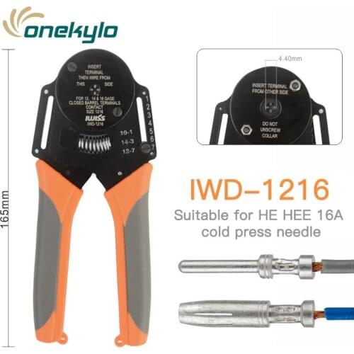 IWD-1216 A connector male and female pin Seven-speed adjustment Aviation pin crimping pliers for HARTING HEE mini iwiss tool
