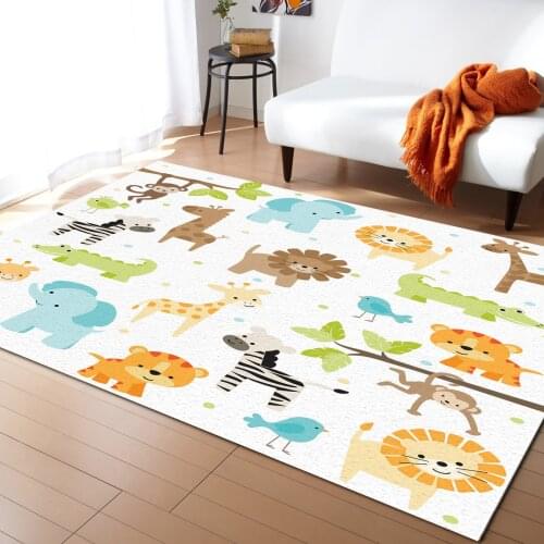 Jungle Animals Carpet for Living Room Kids Bedroom Bedside Rugs Soft Carpets Home Sofa Table Decor Mat