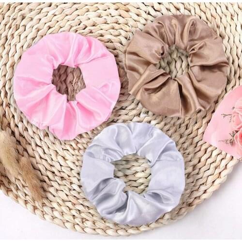 Creative Satin Intestine Hair Tie Rings Simulation Silk Solid Color Headband Women Girls Hair Bands Ropes Hair Accessories