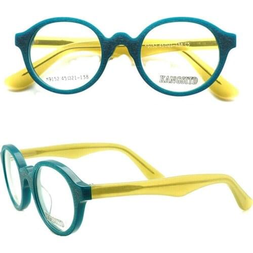 Women Round Eyeglass Frames Men Optical Glasses Frame Retro Hand Made Acetate Nerd Prescription Spectacles Myopia Eyewear Yellow