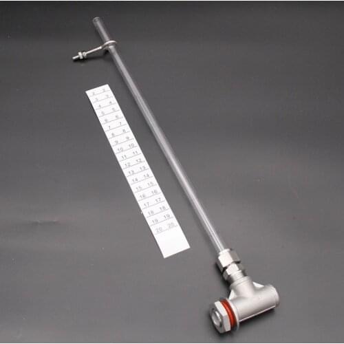 11"/16"/20" Weldless Sight Gauge Tee Assembly Stainless Steel PC Tube High Temp 7/8"Hole Homebrew Kettle/Keg