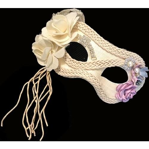 Gothic Girls Up Party Mask Cosplay Custom Luxury Venice Exaggerated Dress Masquerade Mask Lace Stage Catwalk Floral Masks