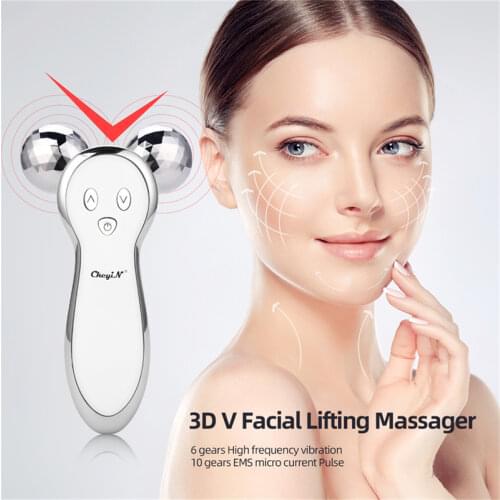 Micro-Current Thin Face Massager 3D V Face Ball Roller Facial Lifting Firming Full Body Slimming Wrinkle Removal Pulse Massage50
