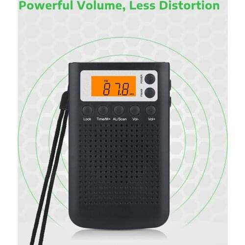 New Mini Radio Portable Stereo Pocket Radio Speaker Built-in Speaker Headphone Jack AM FM Alarm Clock Radio Elderly Parents Gift