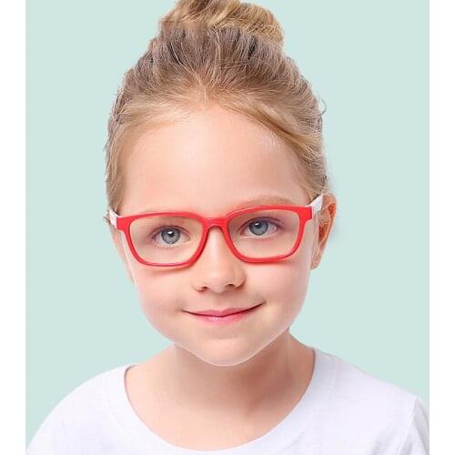 Fashion Children Optical Glasses Flexible One-piece Safe Eyeglasses Plain Mirror Silicone Anti-blue Light Goggles Eyewear Frame