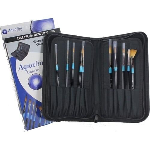 Daler Rowney Aquafine 10'lu Brush Set + Bag
