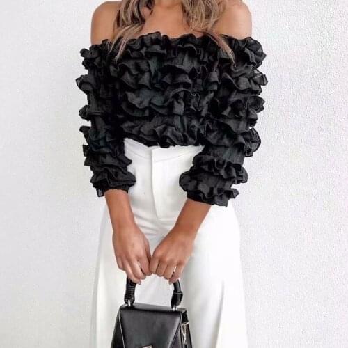 2021 New Womens New Year Lace Tube Top Sexy Tight One Shoulder Holiday Vacation Shoulder Long Sleeve Off-the-shoulder T-shirt