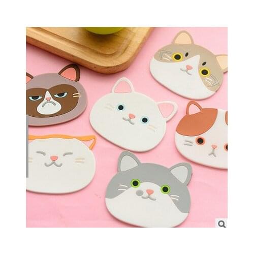 New Internet celebrity cat cute cat coasters silicone cup mat eat mat mat mat insulation bowl kitchen cooking eat mat mat