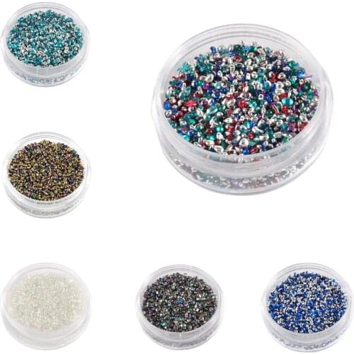 Wholesale 20g Plating Beans Beads With Plastic Box Loose Seed Stone Beads for Jewelry Supplies Making Handmade DIY Accessories