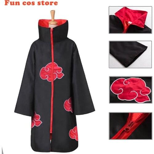 Anime BORUTO Cloak Cosplay Costume Sasuke Pain Deidara Konan Hidan Sasori Robe Stand Collar Hoodie Cloak Full Size Kids Adults