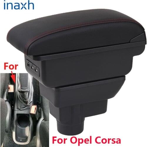 For Opel Corsa D Armrest box For Opel Corsa Car armrest backrest interior storage box Retrofit parts accessories