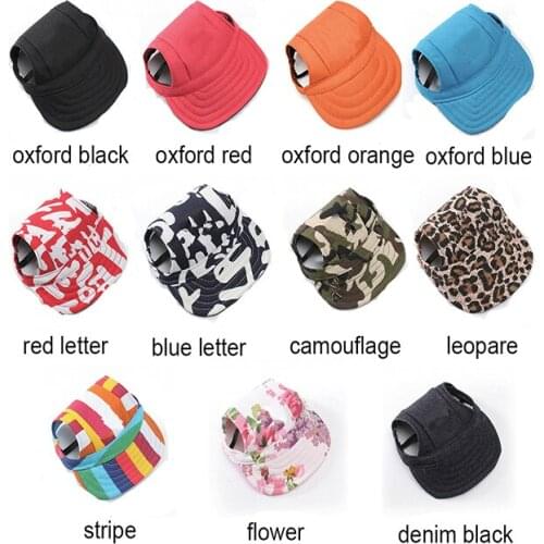 Bayppy Dog Sun Hat With Ear Holes Summer Canvas Baseball Cap Outdoor For Small Pet Dog Chihuahua Accessories Hiking Pet Products