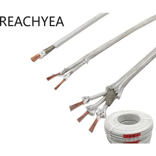 500 degree heat resistant cable mica braided silicone wire fireproof 3-core high